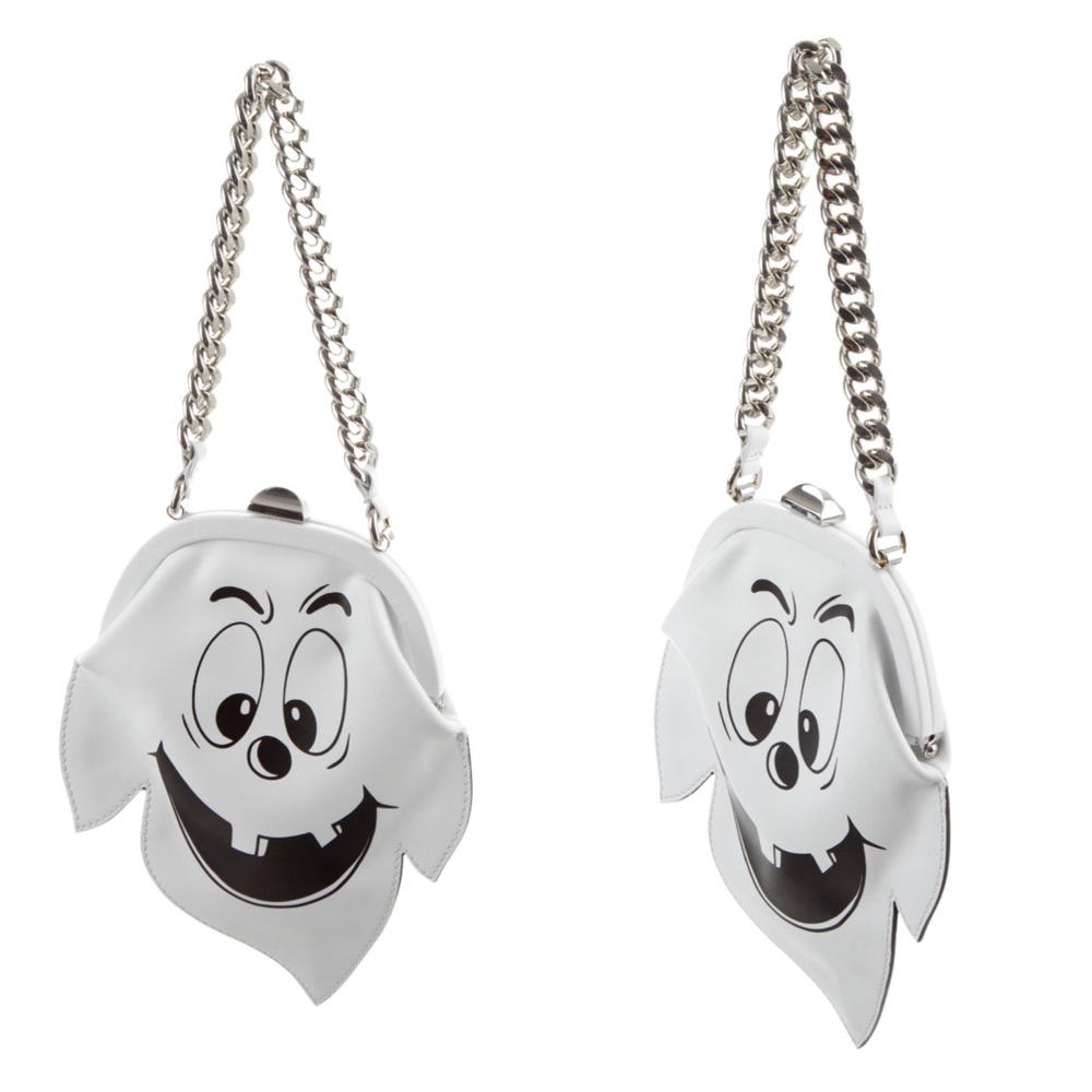 Moschino White Pumpkin Ghost Face Halloween Handbag
